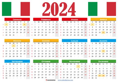 calendario e festività 2024